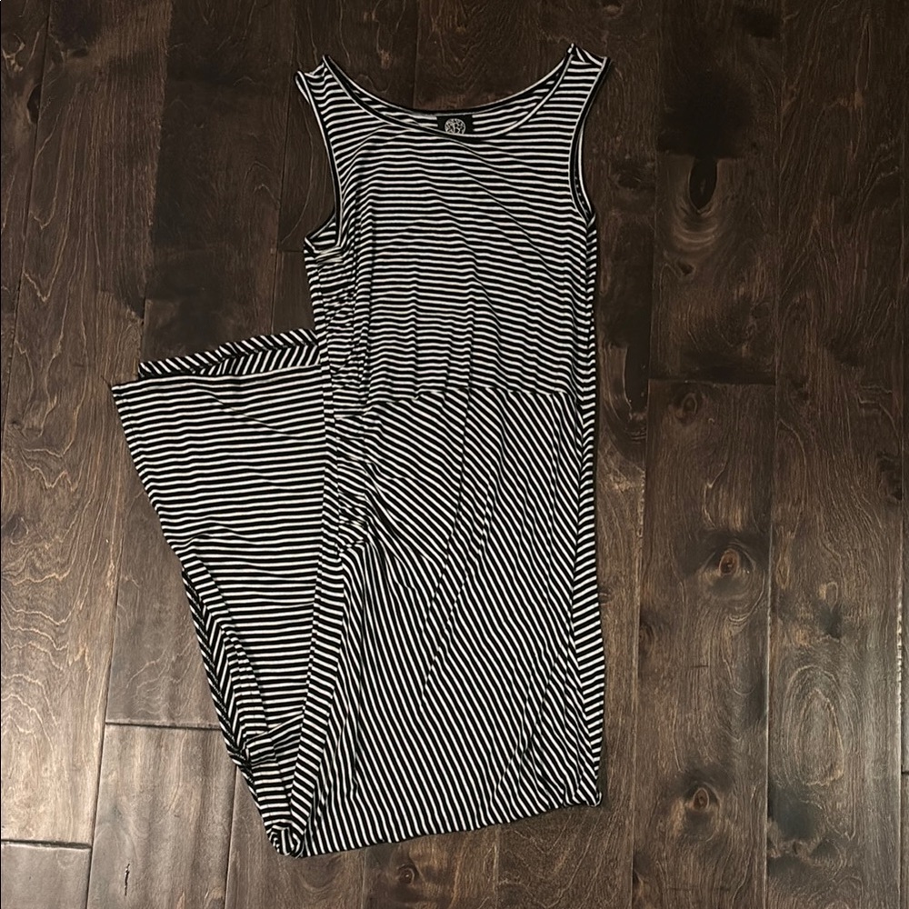Black and White Striped Maxi Dress